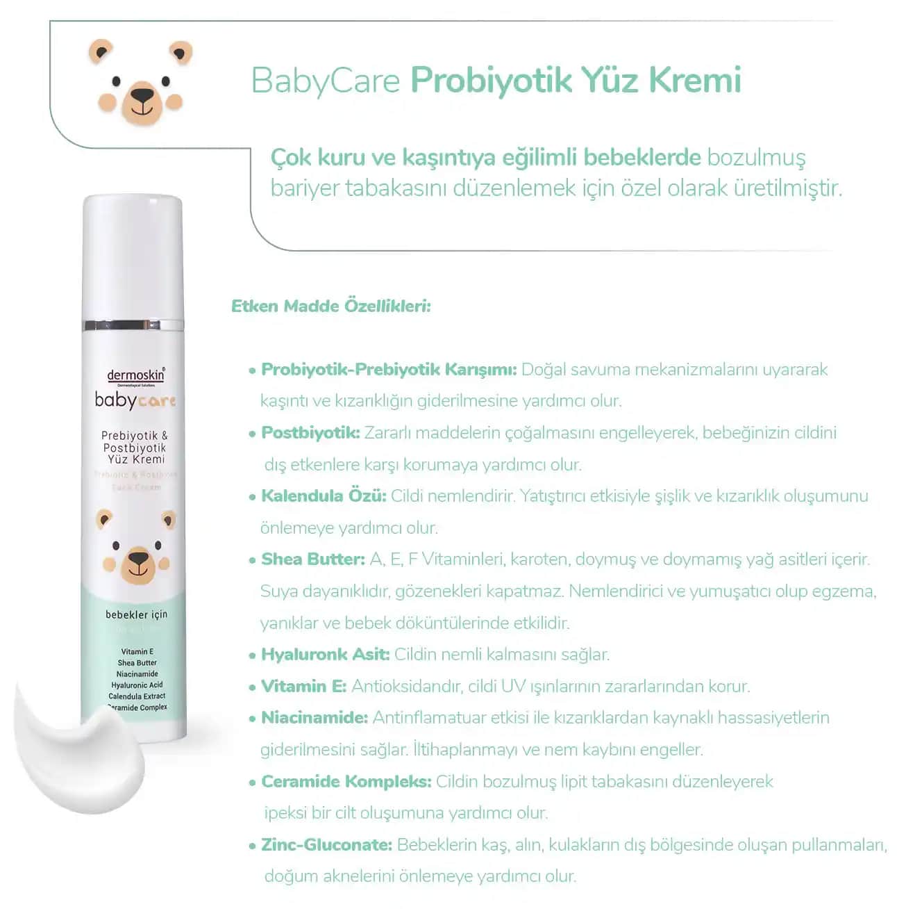 Dermoskin Babycare Prebiyotik ve Postbiyotik Yüz Kremi ile Cilt Sağlığında Yeni Dönem