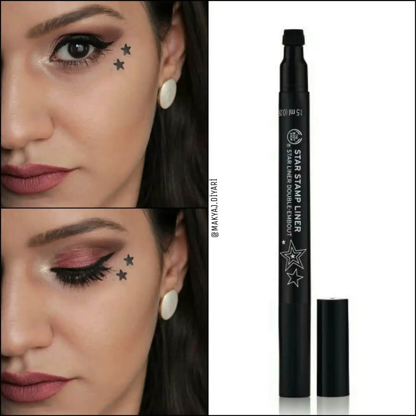 Yıldız Baskılı Eyeliner ile Göz Makyajında Yaratıcı ve Çekici Tasarımlar