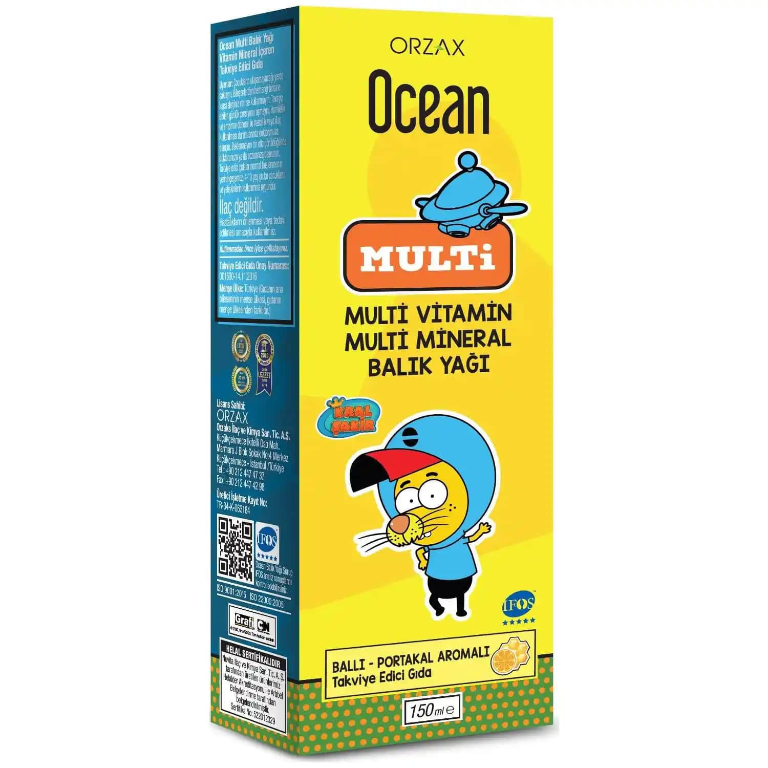 Balık Yağı ile Güzellik ve Sağlık: Ocean Multi Vitamin Mineral 150 ml Ballı Portakallı