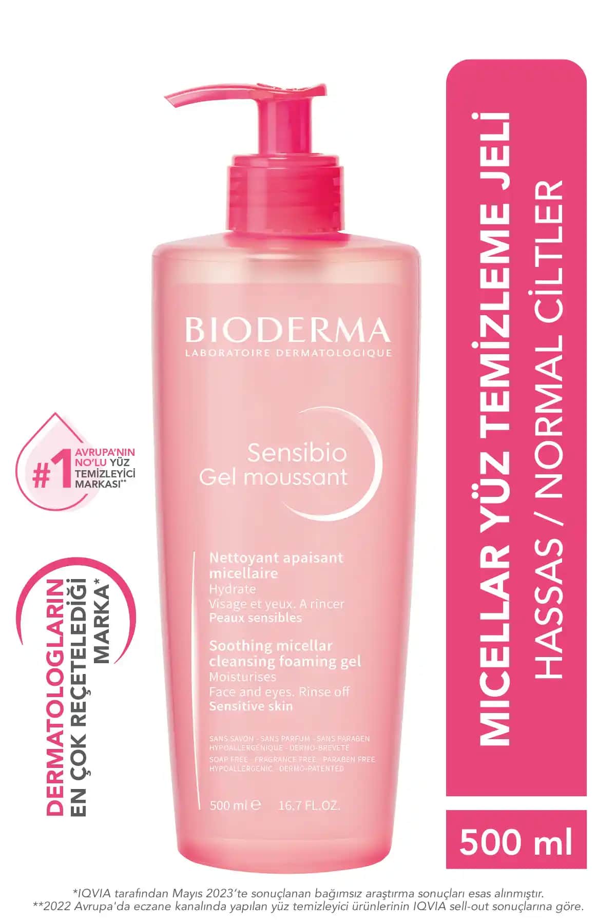 Bioderma Yüz Yıkama Jeli Kuru ve Hassas Ciltler İçin Temizleyici ve Nemlendirici