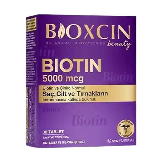 Bioxcin Biotin 5000 mcg 30 Tablet ile Saç ve Cilt Sağlığında Güçlü Destek