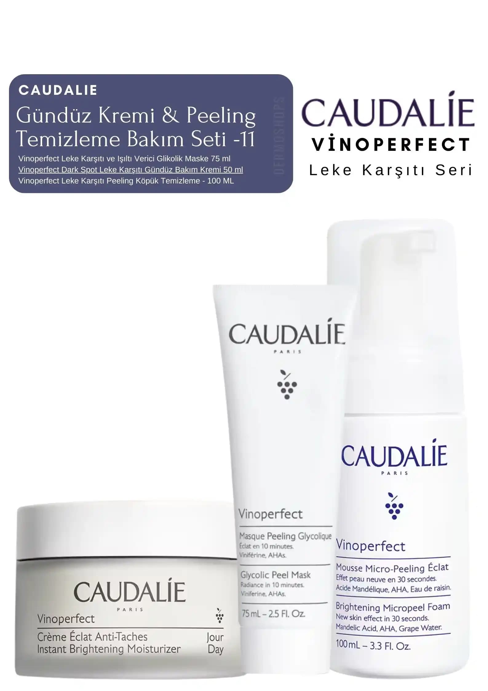 Caudalie leke seti: Doğal içeriklerle leke giderici ve ton eşitleyici cilt bakımı