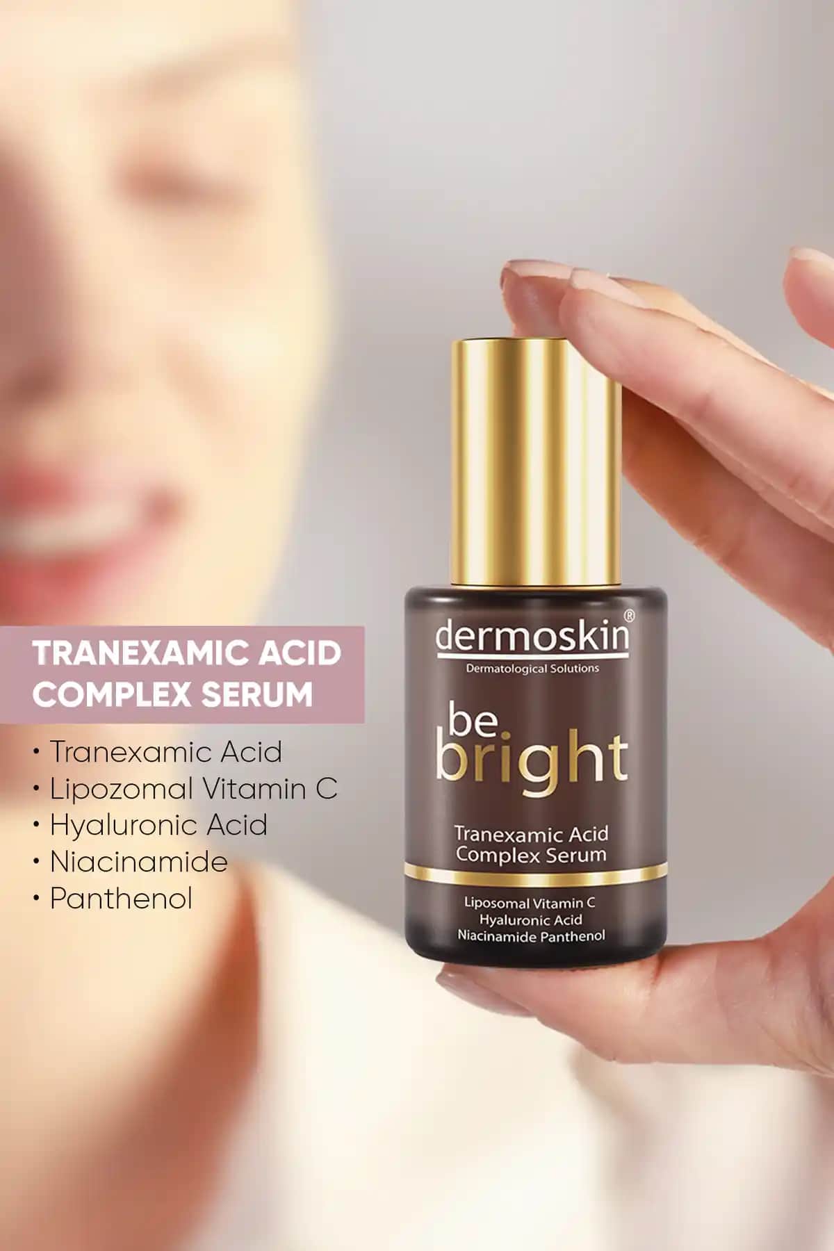 Dermoskin Be Bright Tranexamic Acid Complex Serum ile Cilt Tonunu Eşitleyin ve Lekeleri Azaltın