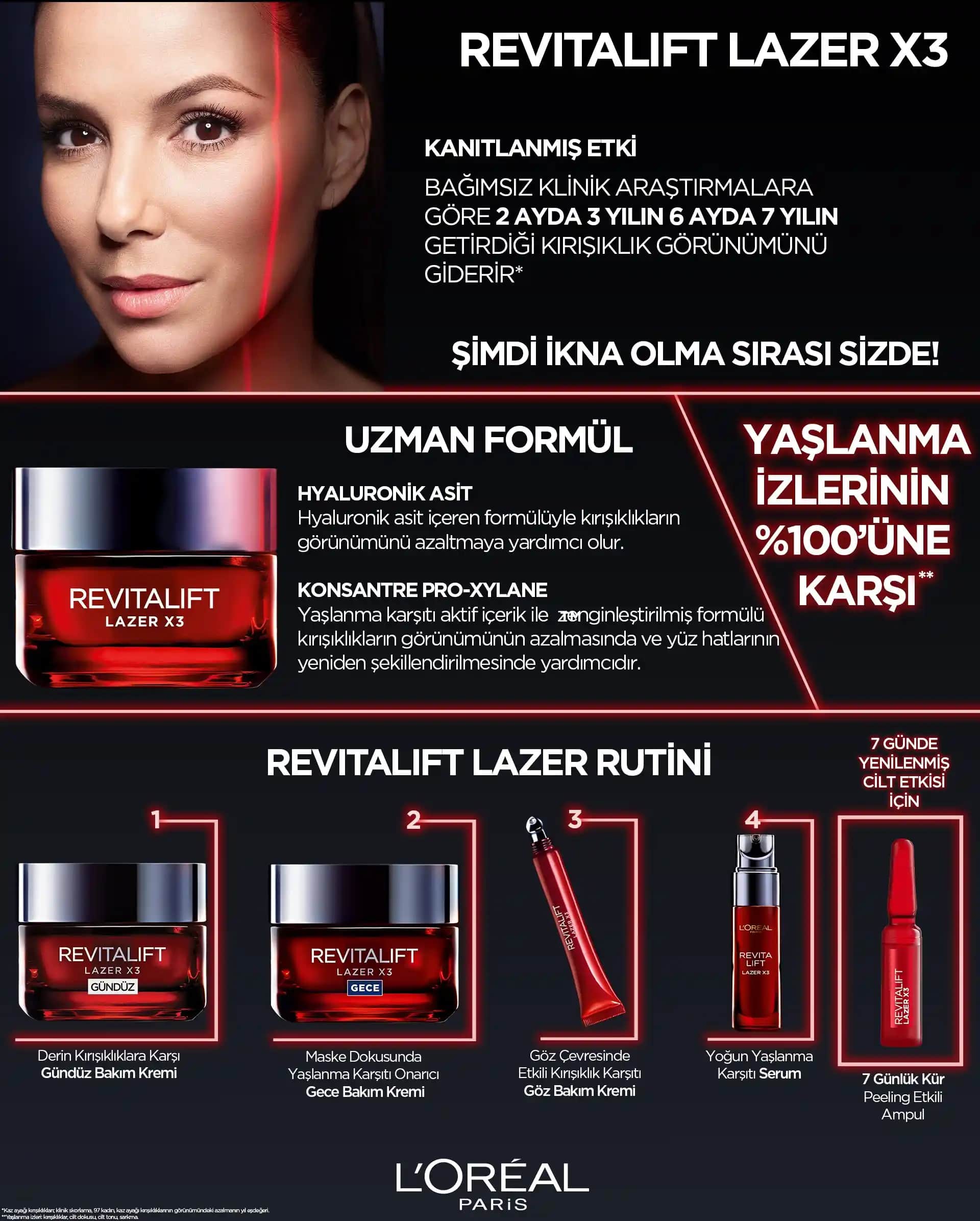 L'Oréal Paris Revitalift Lazer X3 Gündüz Kremi: Cilt Yenileme ve Yaşlanma Karşıtı Özellikler