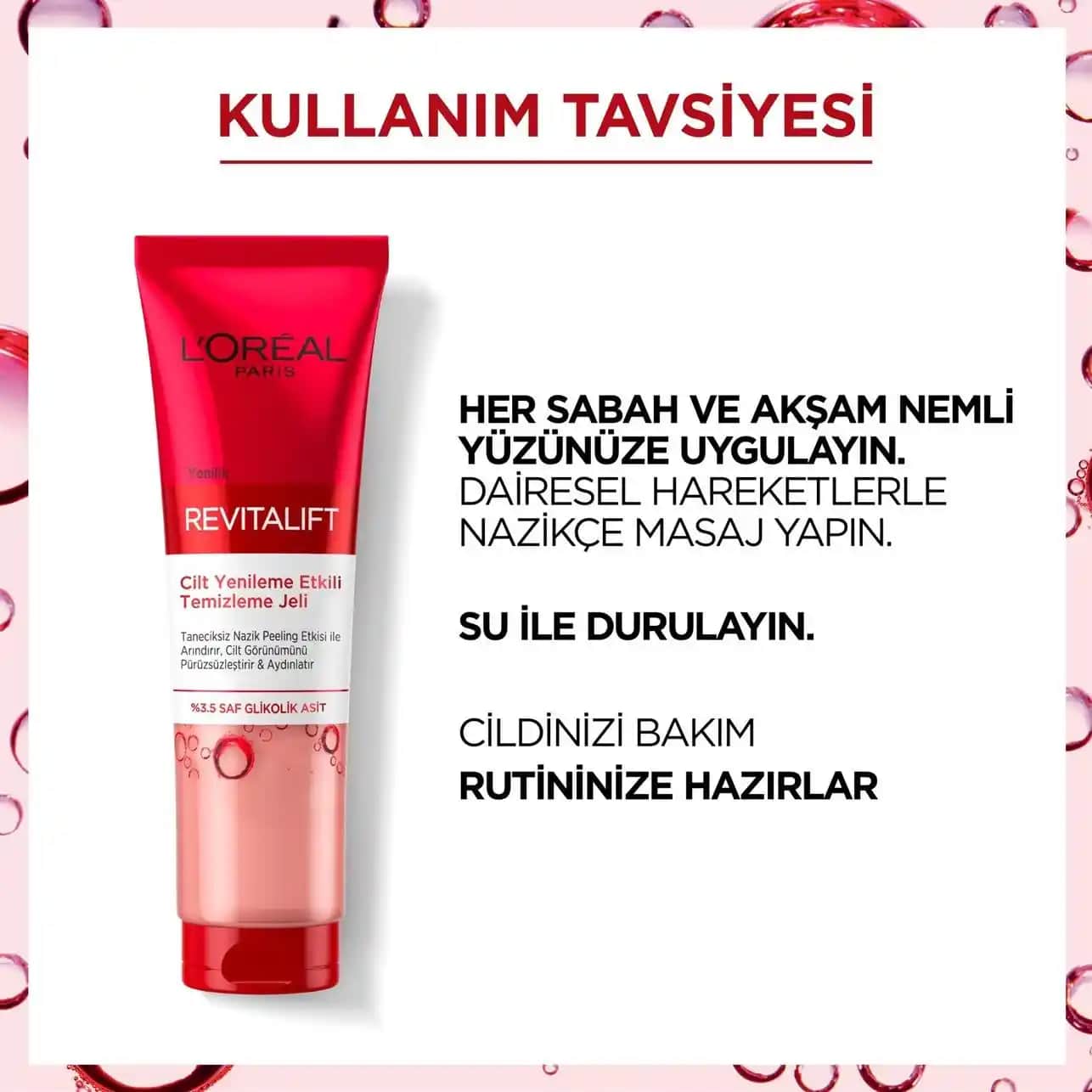 L'Oréal Paris Revitalift Temizleme Jeli: Derinlemesine Temizlik ve Cilt Yenileme için Uygun Ürün