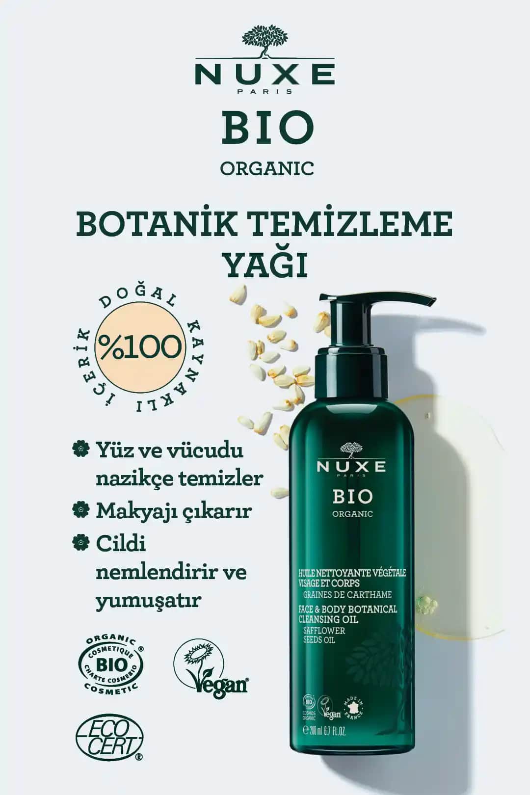 NUXE Bio Organic Temizleme Yağı: Doğal ve Etkili Cilt Temizleme Çözümü