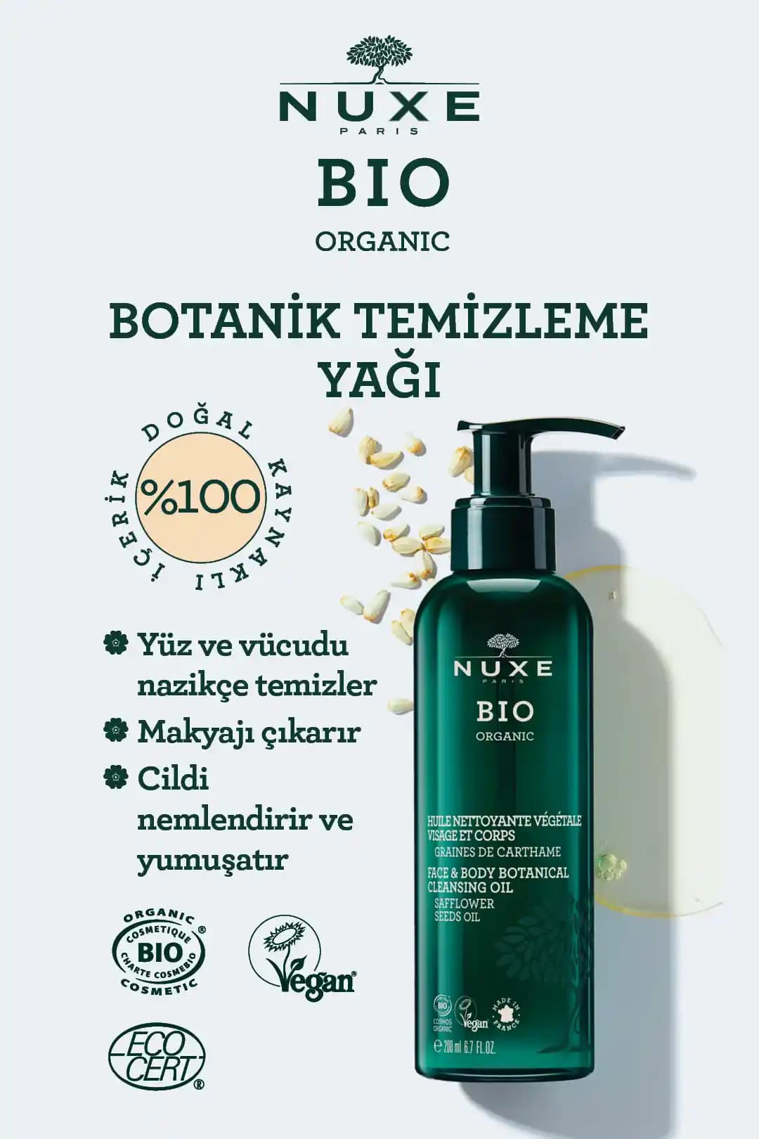 NUXE Bio Organic Temizleme Yağı: Doğal ve Etkili Cilt Temizleme Çözümü