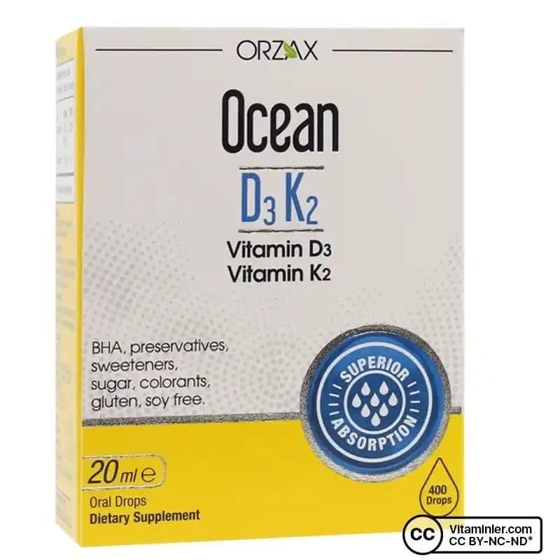 Ocean D3 K2 Damla 20 ml ile Cilt ve Kemik Sağlığını Destekleyen Vitamin Takviyesi