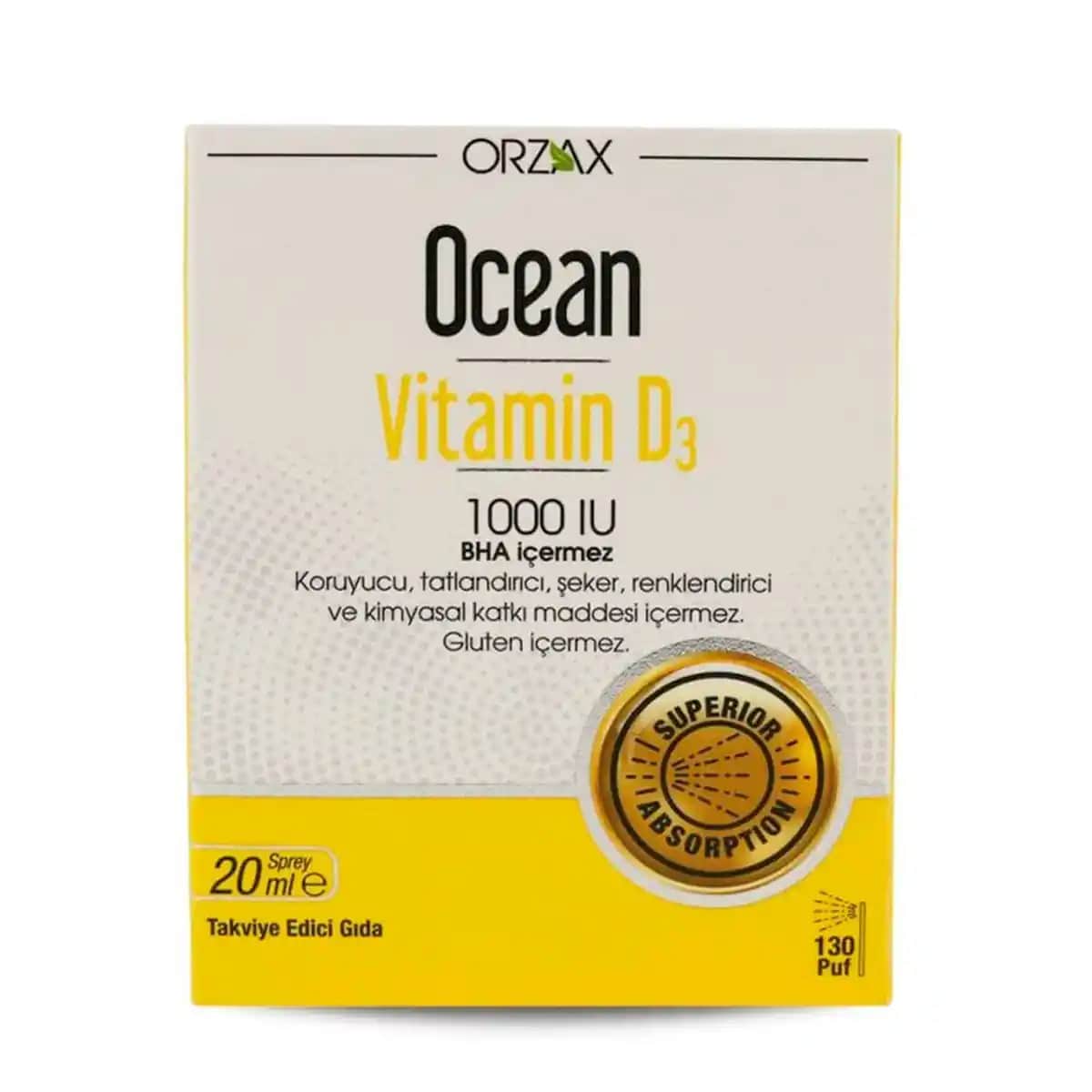 Ocean Vitamin D3 1000 IU Sprey ile Güçlü Kemik ve Bağışıklık Desteği Sağlayın