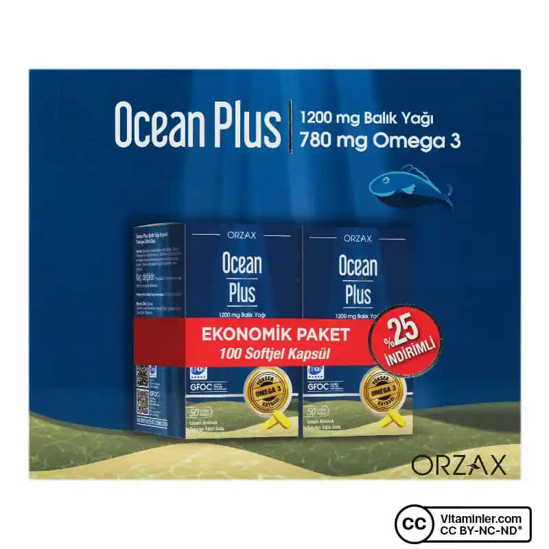 Omega-3 Takviyesi Ocean Plus 100 Kapsül ile Sağlık ve Güzellik Destekleri