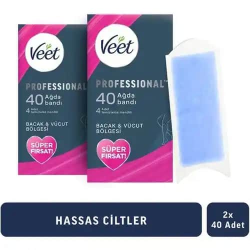 Veet Ağda Bandı 40'lı Hassas Ciltler İçin Güvenli ve Etkili Tüy Dökme Çözümü