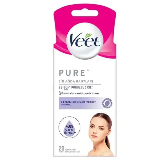 Veet Pure Yüz Ağda Bandı Hassas Ciltler İçin Güvenilir ve Pratik Tüy Alma Çözümü