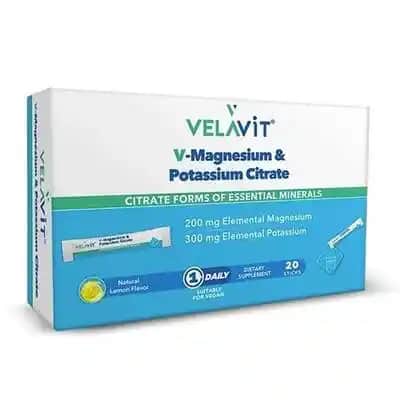 Velavit V-Magnesium Potassium Citrate Takviyesi ile Denge ve Canlılık Sağlayan Günlük Destek