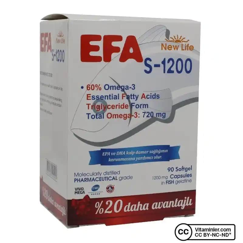 Yeni Hayat EFA S-1200: Omega Yağ Asitleri ile Cilt ve Sağlık Destekli Takviye Ürünü