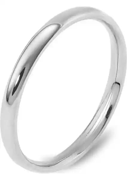 3mm İnce Bombeli Parlak Unisex Çelik Alyans Yüzüğ Kadın ve Erkek İçin Dayanıklı Tasarım