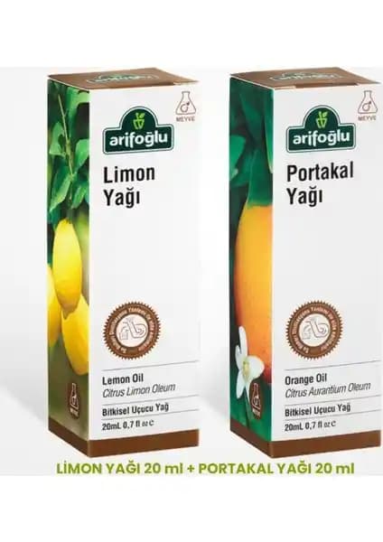 Arifoğlu Limon Yağı ve Portakal Yağı 20 ml Seti – Doğal Uçucu Yağlar ile Aromaterapi