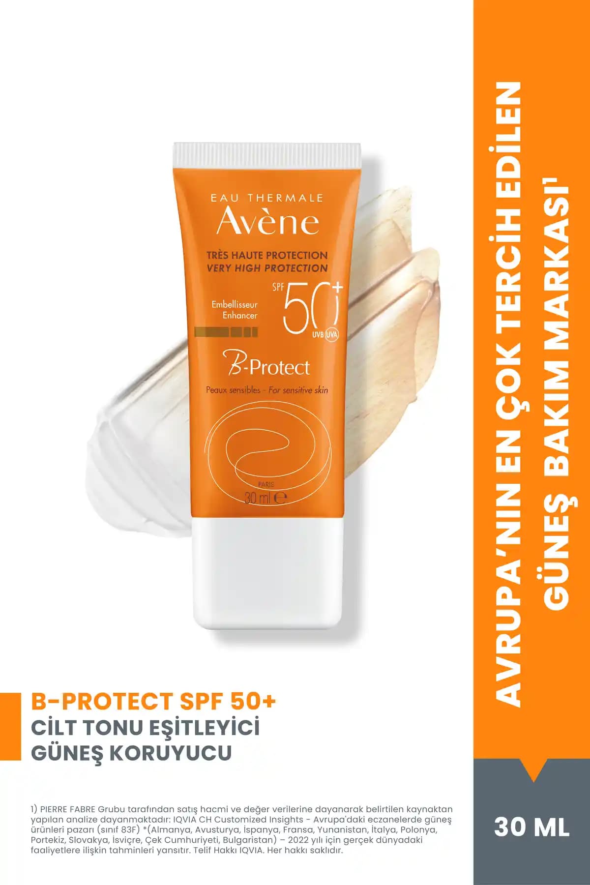 Avène B-Protect SPF50+ Ton Eşitleyici Güneş Koruyucu: Hassas Ciltler için Suya Dayanıklı