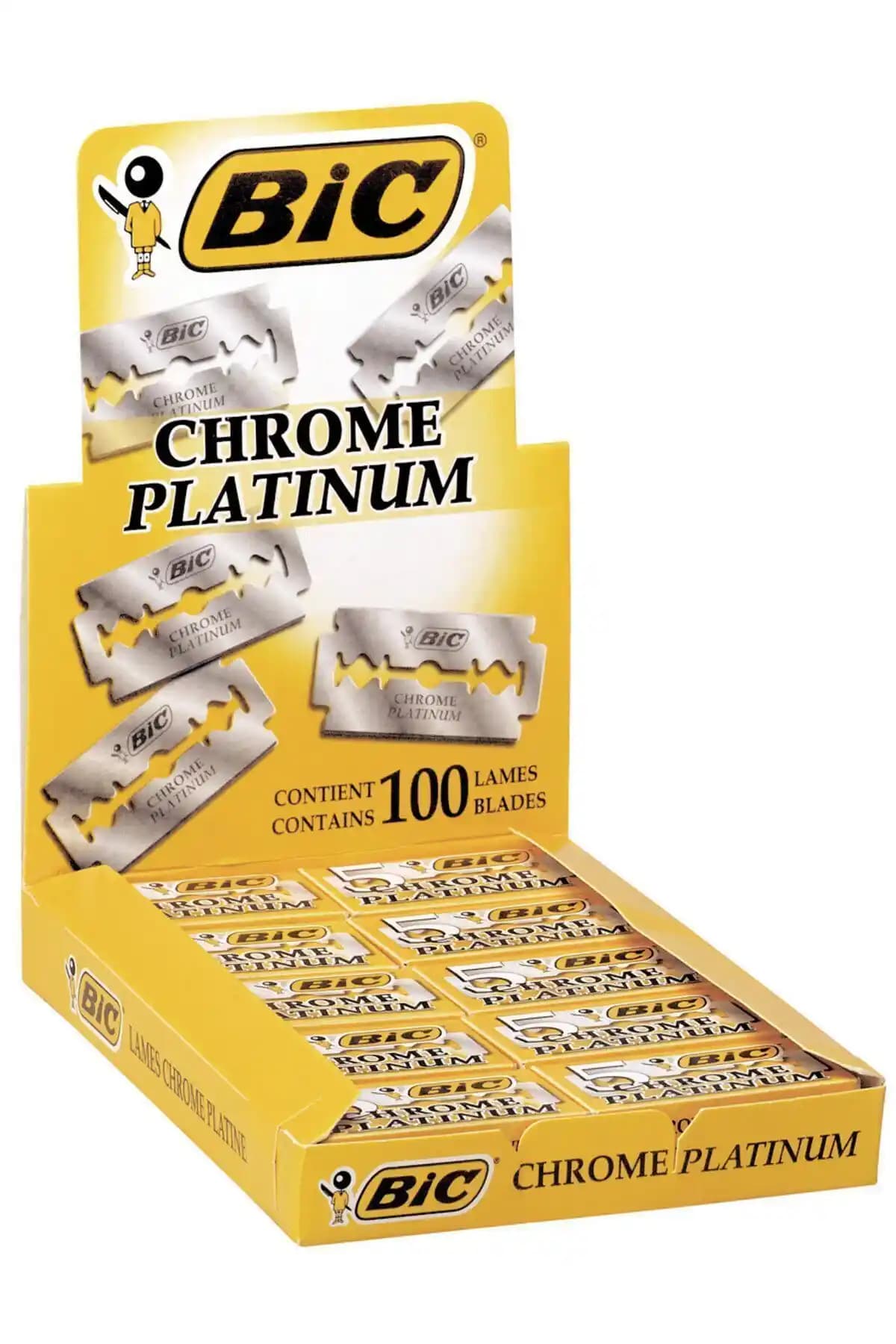Bic Chrome Platinum Çift Taraflı Tıraş Bıçağı – Avrupa Üretimi, Paslanmaz Çelik, Hijyenik