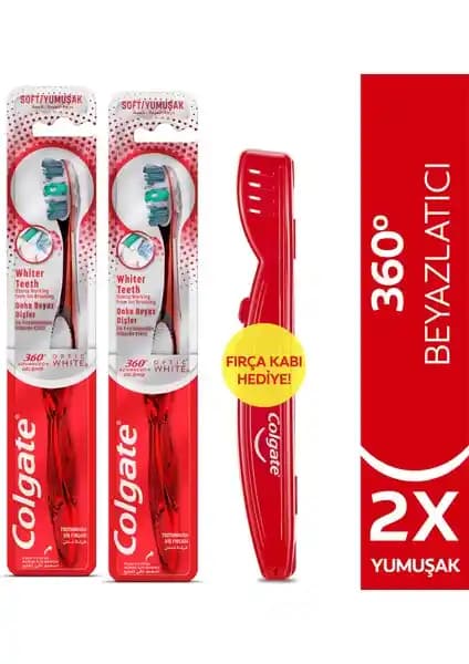 Colgate 360 Advanced Optic White Yumuşak Diş Fırçası Seti ve Kabı – Beyazlatıcı Ağız Bakımı