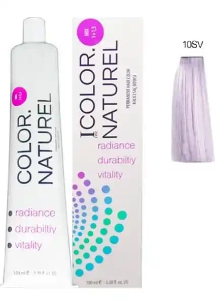 Color Naturel 10SV Açık Viyole Sarı Saç Boyası – Krem Form 100 ml, Oksidan Seçenekleri