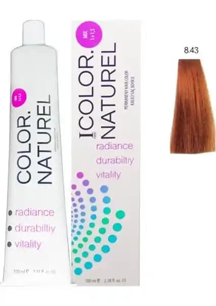 Color Naturel Saç Boyası 8.43 Açık Bakır Altın: Krem Formunda Kalıcı Renk ve Nemli Bakım