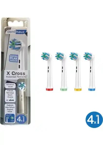 Denthauz x Cross: Oral-B Uyumlu Diş Fırçası Başlıkları (4'lü Set)yle Hassas Temizlik