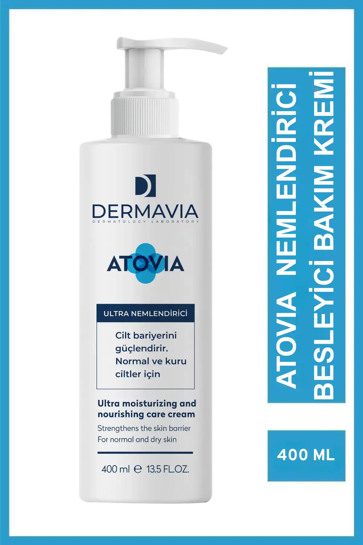 Dermavia Atovia Nemlendirici ve Besleyici Bakım Kremi 400 ml – Parfümsüz Ciltler İçin