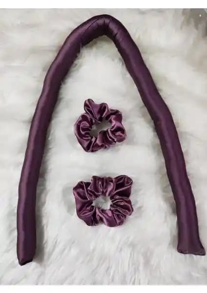 Elvin Aksesuar Saten Isısız Saç Şekillendirme Seti: Sosisi ve Toka ile Bukle ve Dalga