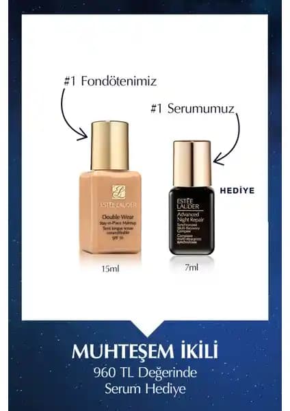 Estee Lauder Double Wear Fondöten Desert Beige 2N1: 24 Saat Kalıcılık ve Kapatıcılık
