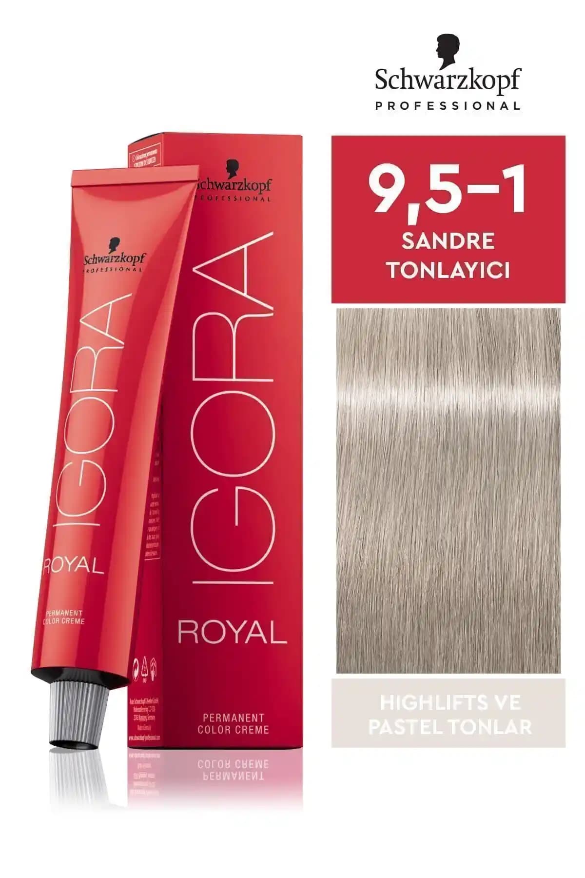 Igora Royal Pastel Tonlar 9,5-1 Sandre ile Amonyaksız Kalıcı Tonlama ve Nötralizasyon