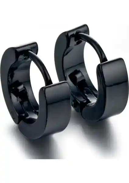 İnce Düz Halkalı Çift Çelik Küpe 3 mm - 316L Paslanmaz Çelik, 2 Renk Seçeneği