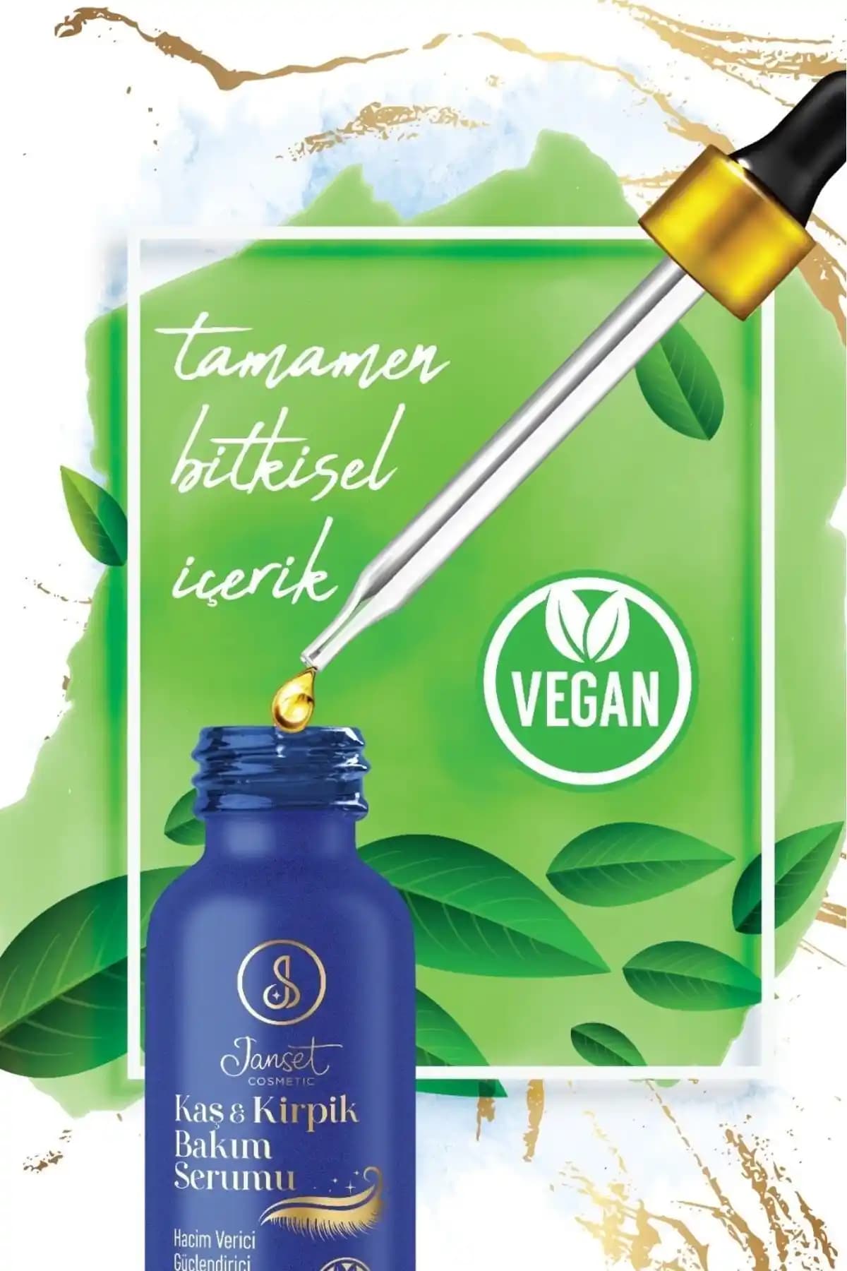 Janset Vegan Kaş ve Kirpik Serumu 30 ml: Doğal Bitkisel Yağlarla Besleyici Bakım