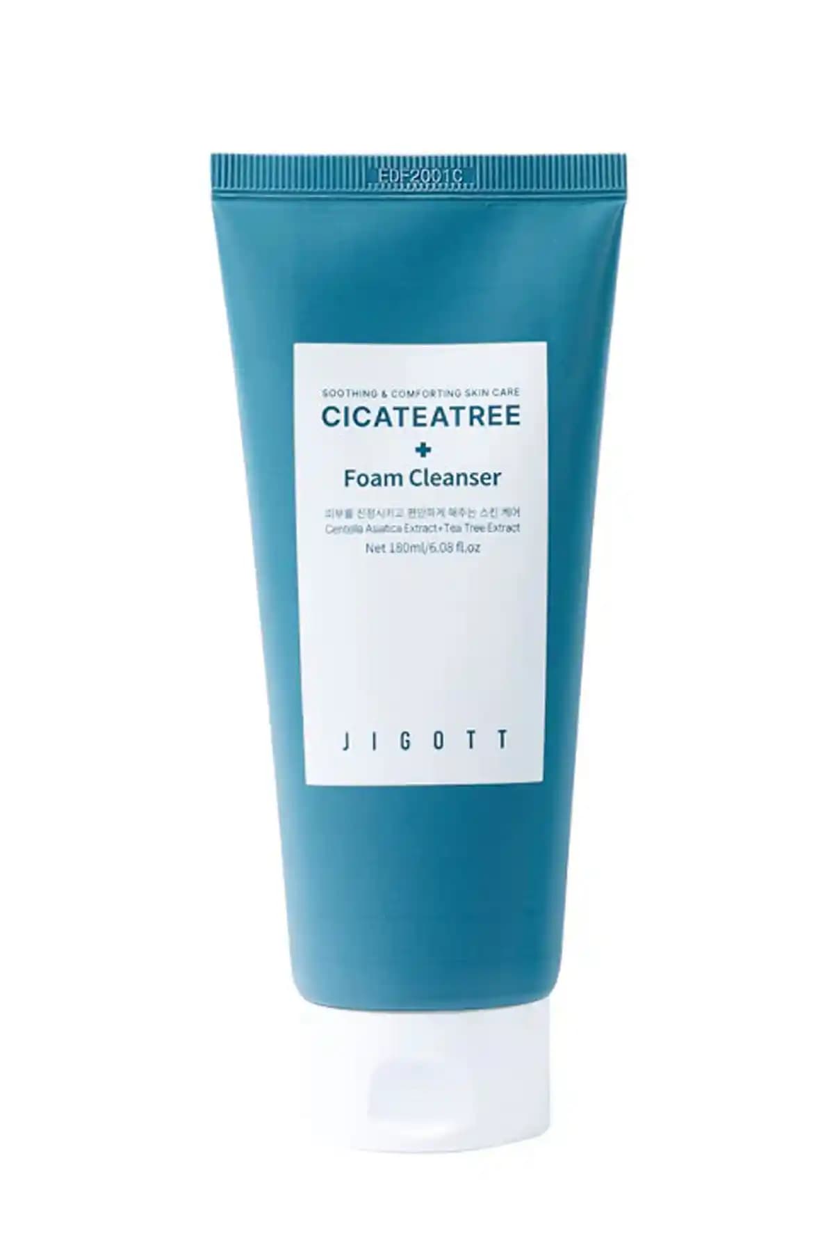 Jigott Cica Tea Tree Foam: Paraben İçermeyen Hyaluronik Asitli Hassas Cilt Temizleyici