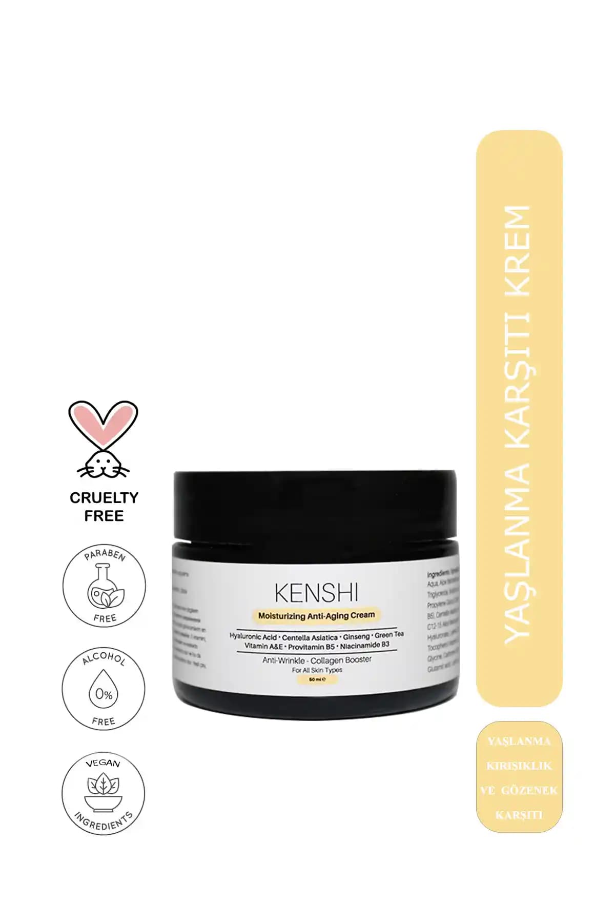 Kenshi Yaşlanma ve Kırışıklık Karşıtı Nemlendirici Krem 50 ml: Nem ve Ton Dengeleyici