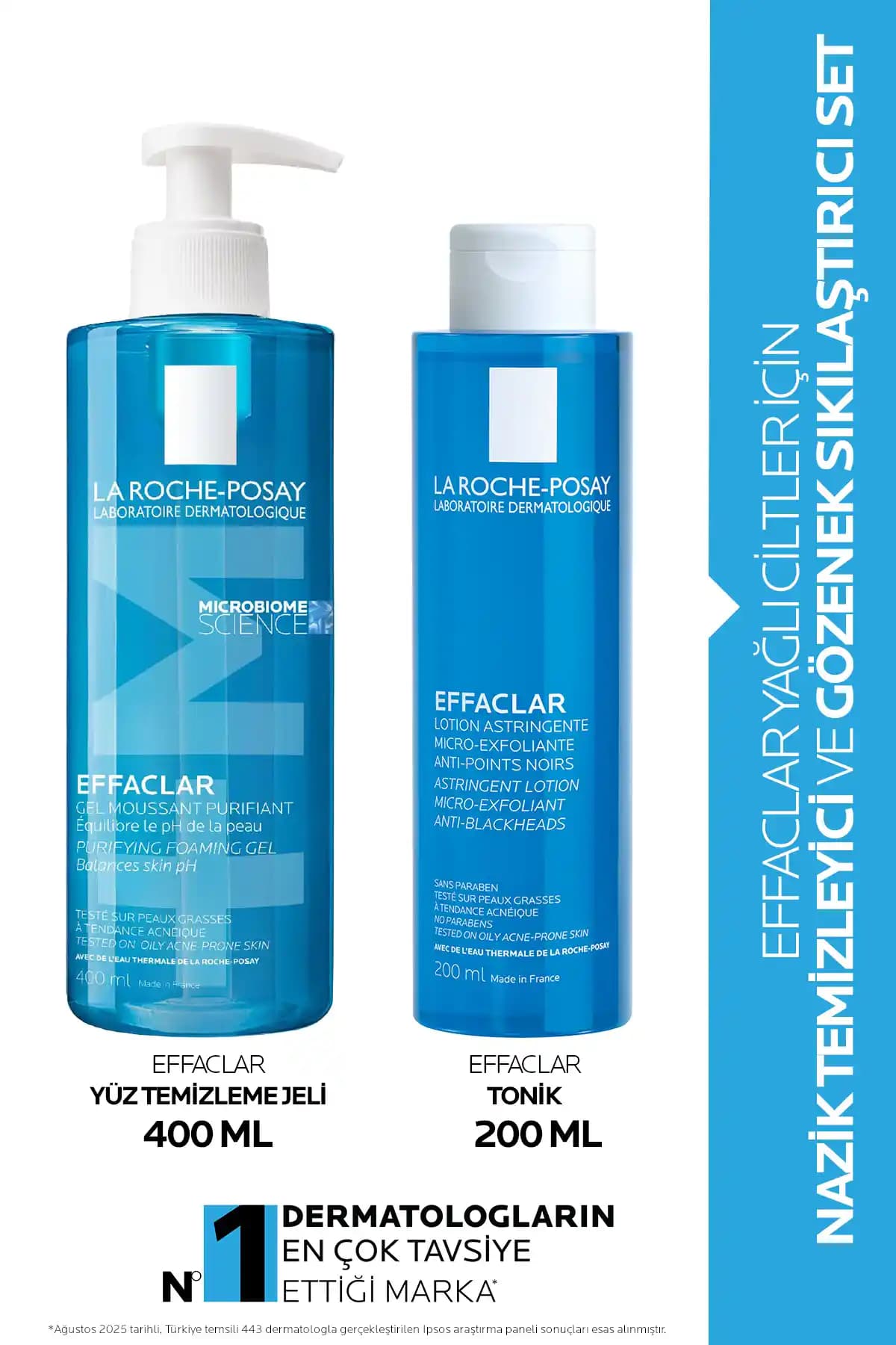 La Roche-Posay Effaclar Yağlı Ciltler İçin Temizleme Jeli ve Sıkılaştırıcı Tonik Seti