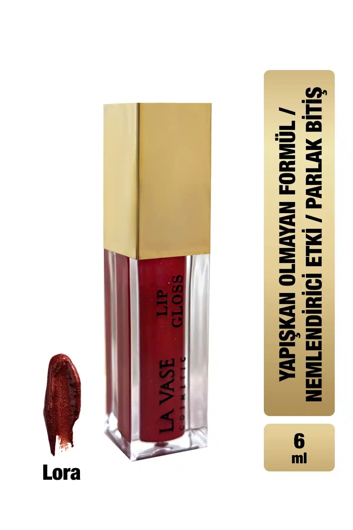 La Vase Lip Gloss-lora: Işıltılı kırmızı tonlarda kalıcı parlaklık ve nemli görünüm