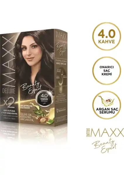 Maxx Deluxe 4.0 Kahve Set Boya: Amonyak İçeren Boyama ve Üçlü Bakım Sunan Set