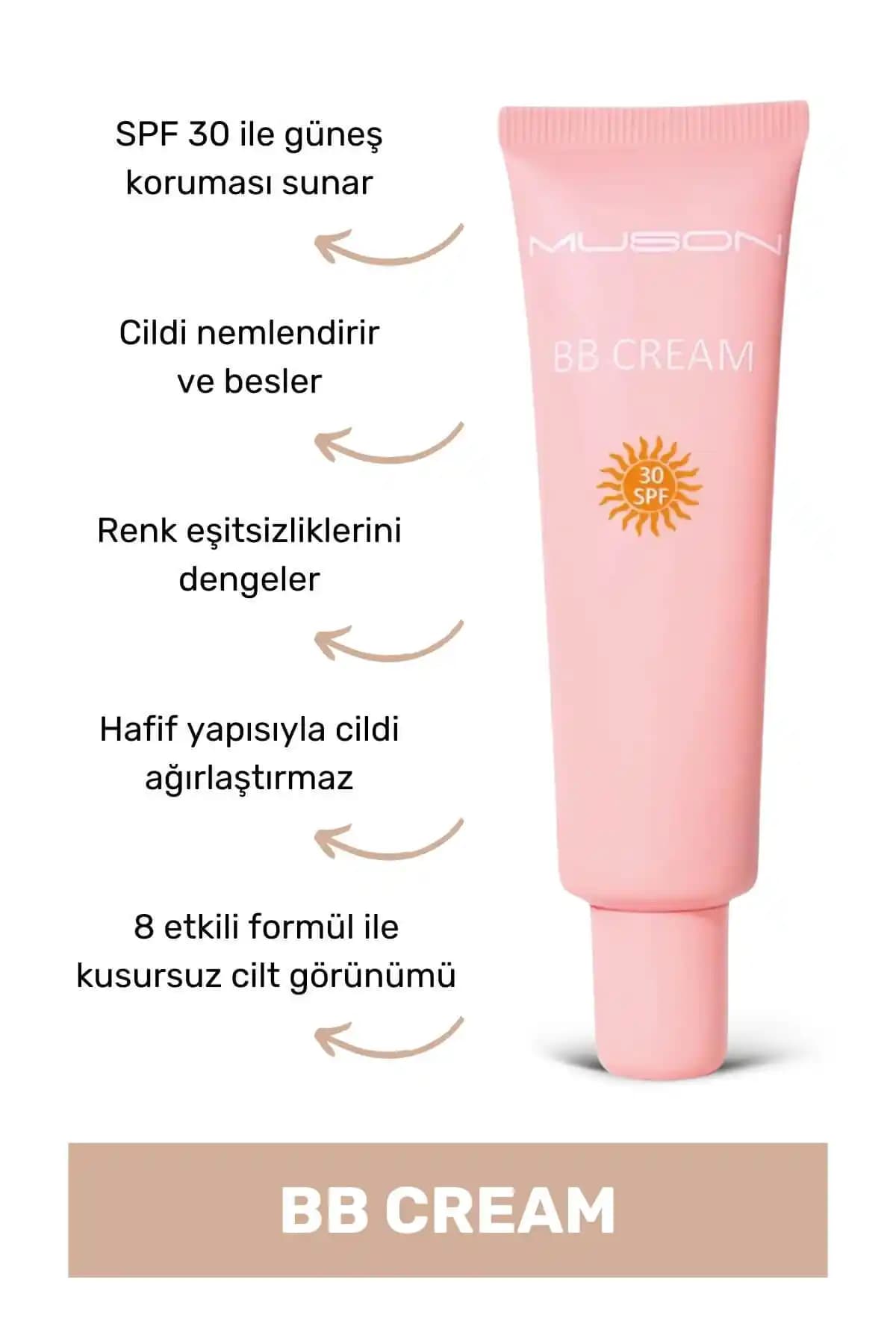 Muson BB Cream 30 SPF Light: Tüm Cilt Tipleri için Ton Eşitleme ve Doğal Parlaklık
