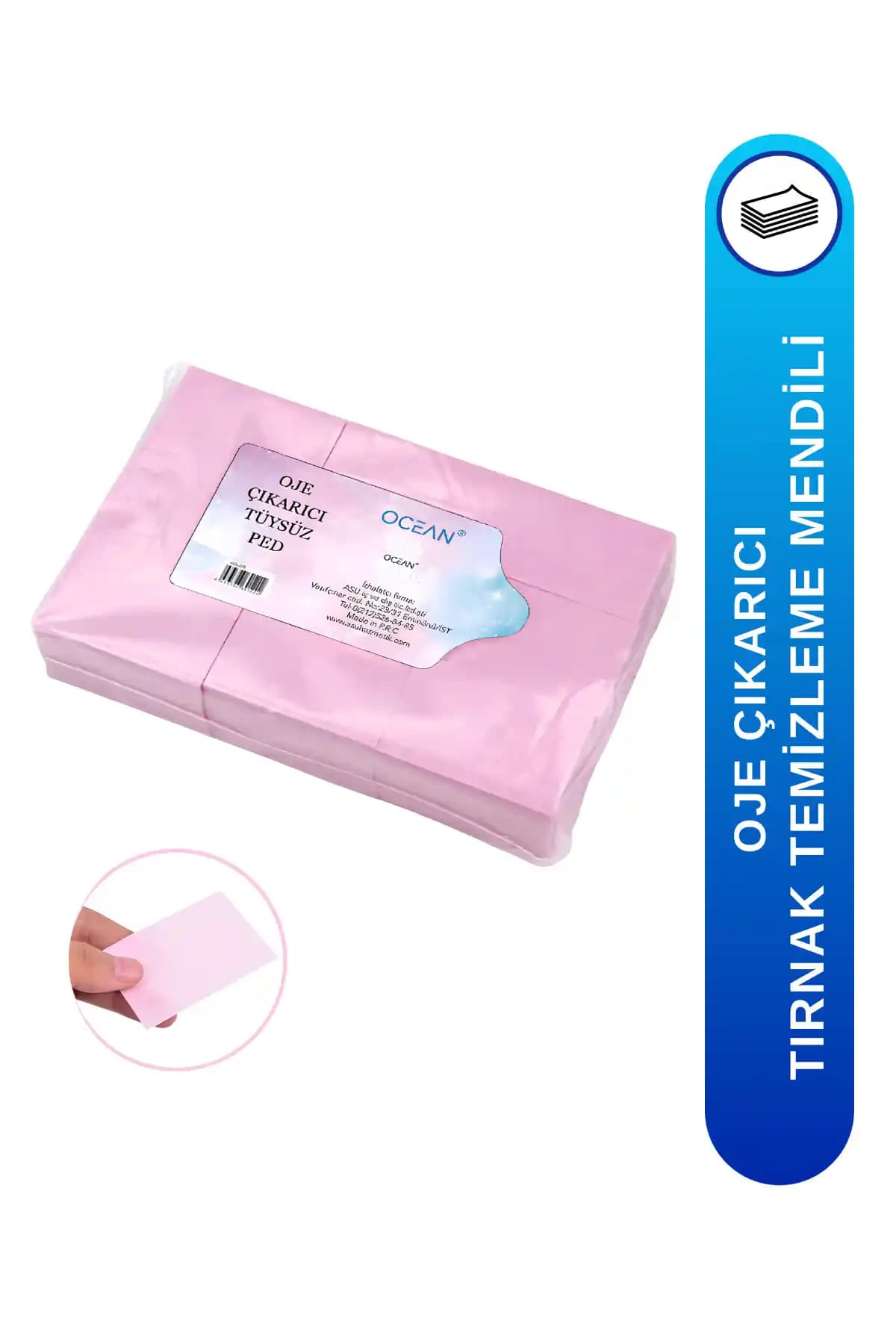 Ocean Oje Çıkarıcı Tüysüz Ped: Asetonsuz, Nazik Yüzey Koruyan Temizleme Aracı