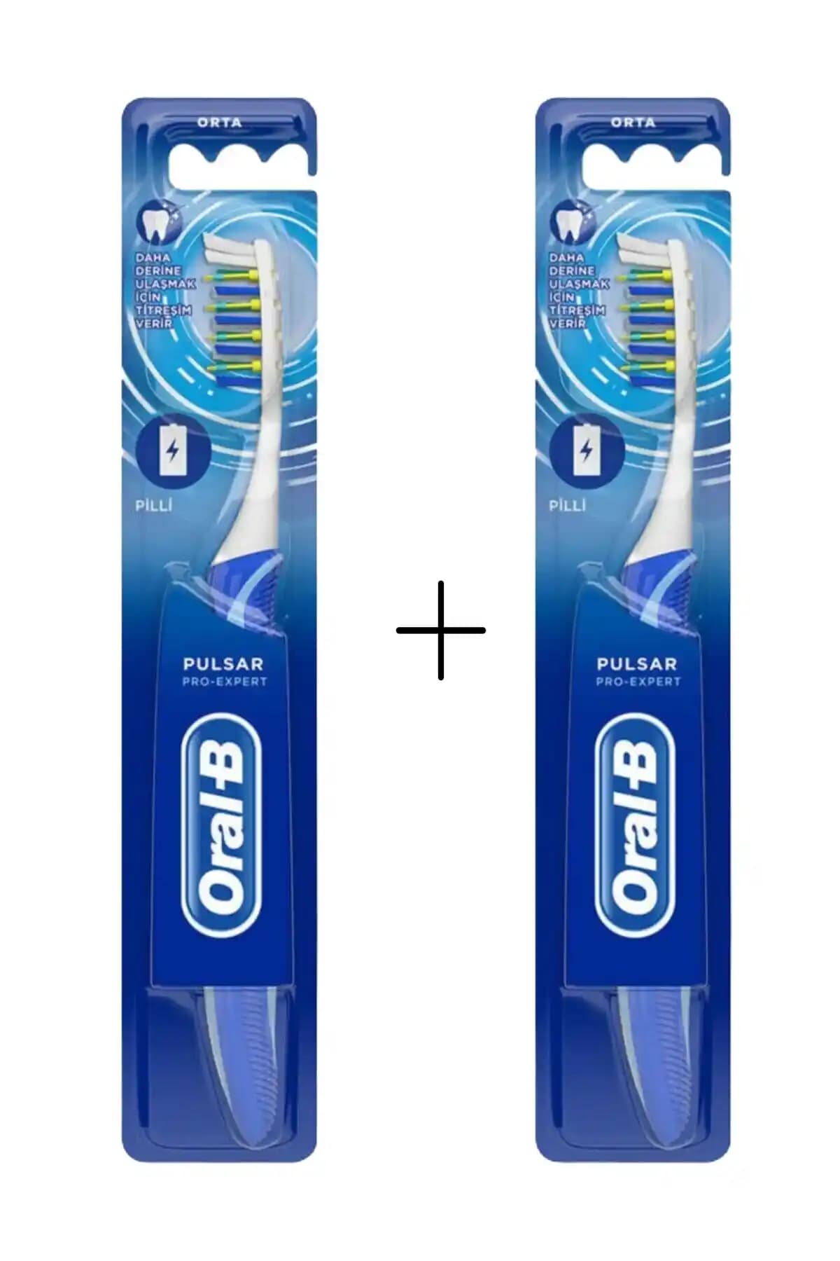 Oral-B Pro Expert Titreşimli Diş Fırçası Seti – Orta Sertlik, 2 Adet Pembe Ağız Temizliği