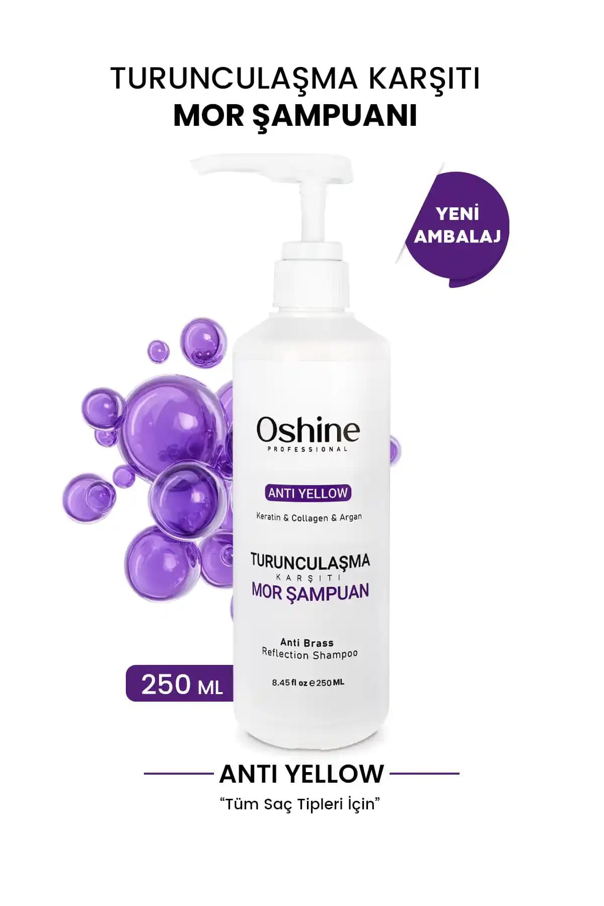 OSHİNE Turunculaşma Karşıtı Mor Şampuan: Boyalı Saçlarda Ton Dengesi ve Renk Koruması