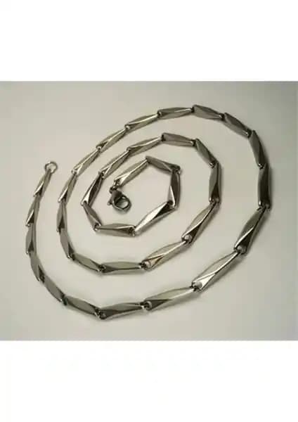 Osmanlı Stil İnce 316L Paslanmaz Çelik Erkek Kolye – 55–70 cm Ağırlık ve Şık Tasarım