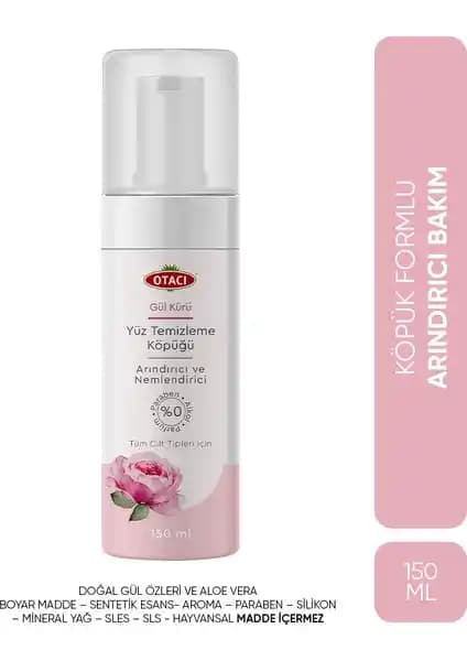 Otacı Gül Kürü Yüz Temizleme Köpüğü: Doğal Gül Özleri ve Aloe Vera ile Nazik Arındırma