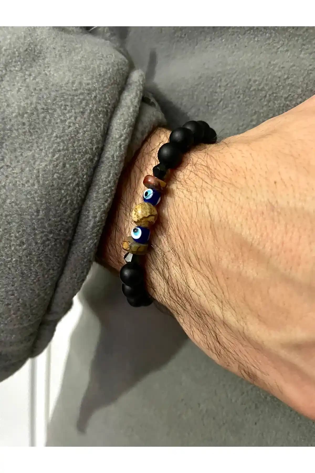 Padore Jasper Taşlı Nazar Boncuklu Unisex Doğal Taş Bileklik: Günlük Şıklık ve Koruma Hissi