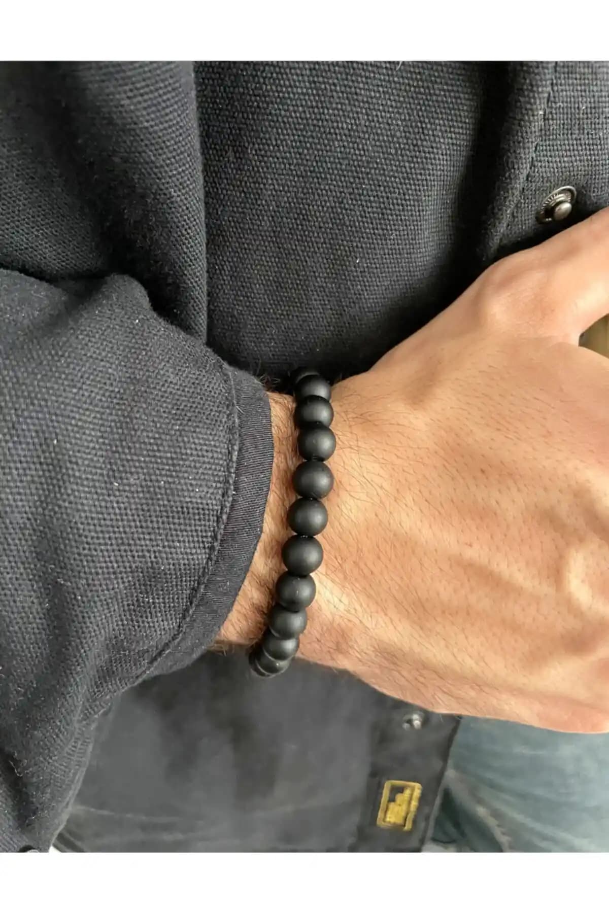 Padore Oniks Doğal Taş Bileklik - Cinsiyetten Bağımsız Siyah Şık Aksesuar Günlük