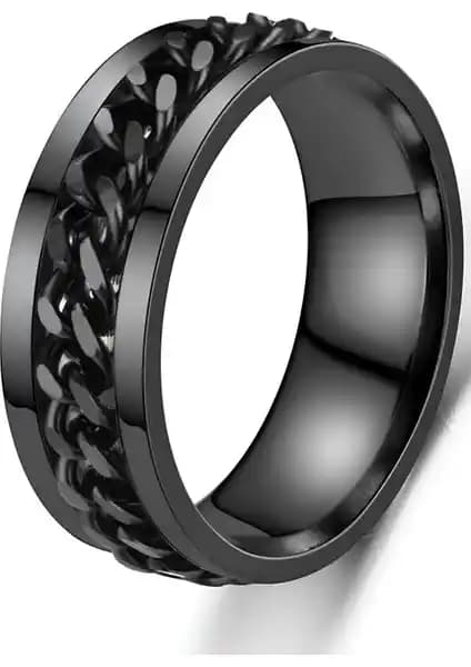 Paslanmaz Çelik Dönebilen Zincirli Anti-Stres Alyans Yüzük: Nişan ve Günlük Kullanım Şık