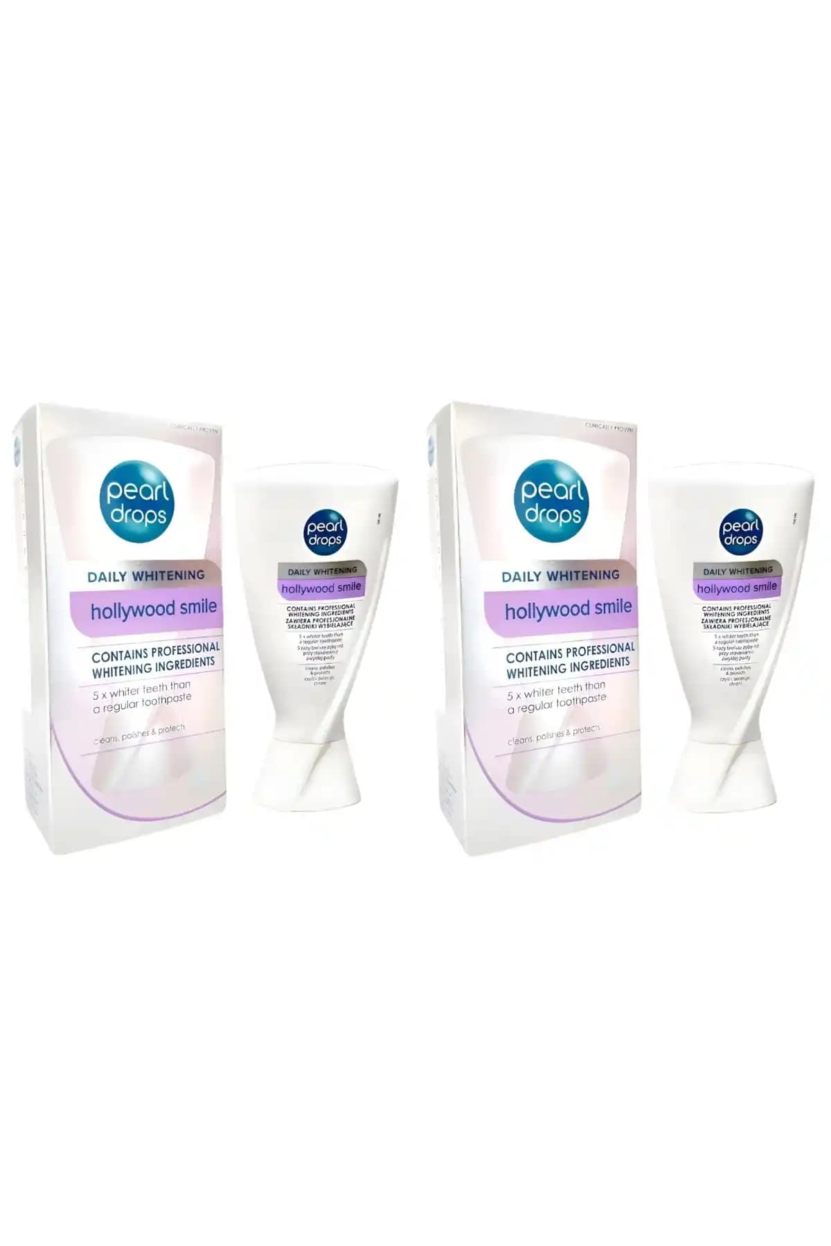 Pearl Drops Hollywood Smile: 2 Adet Beyazlatıcı Diş Macunu, Aktif Oksijen ve İnci Tozu