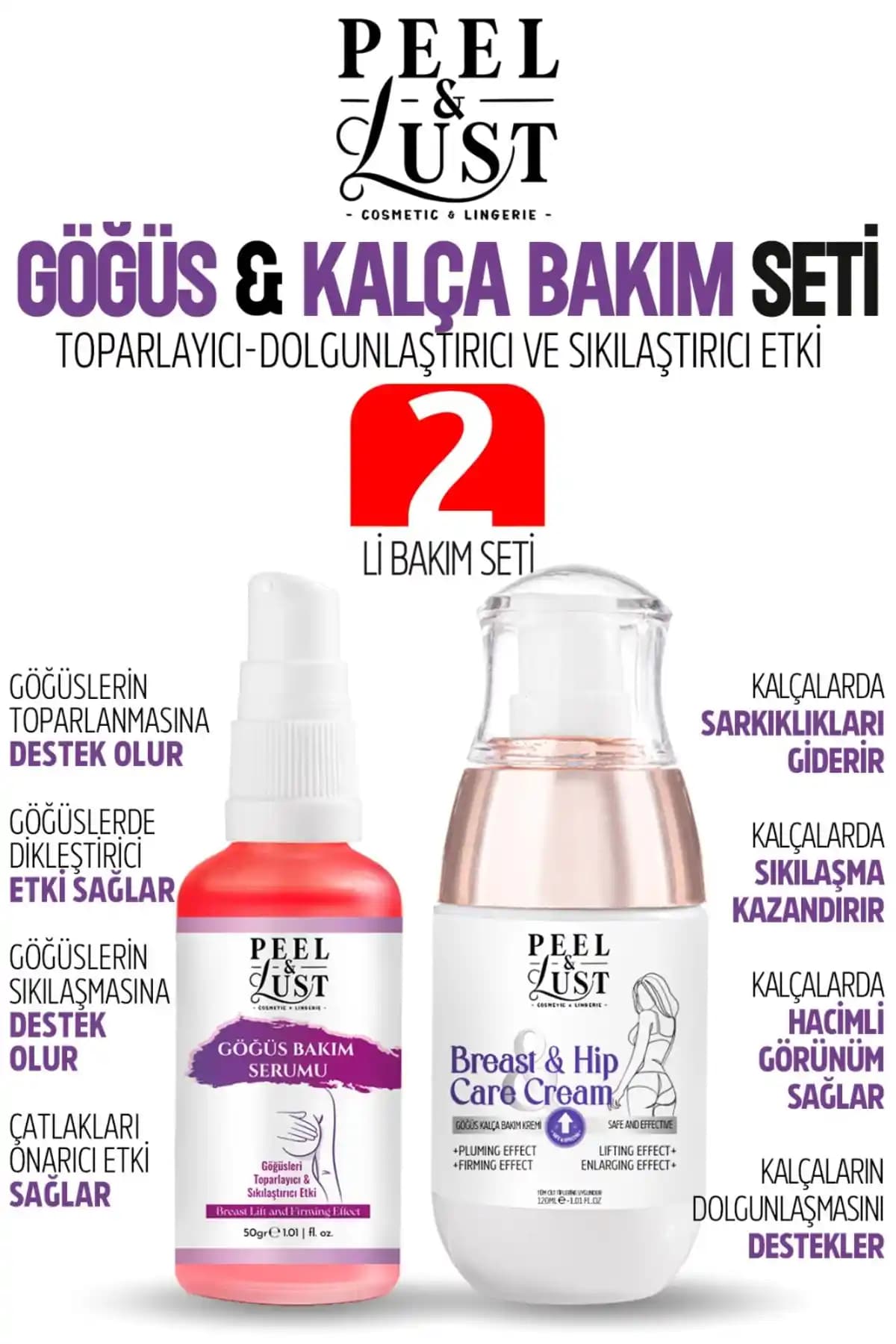 PEEL & LUST Göğüs ve Kalça Bakım Kremi: Onarıcı Sıkılaştırıcı Etki ve Güvenli Formül