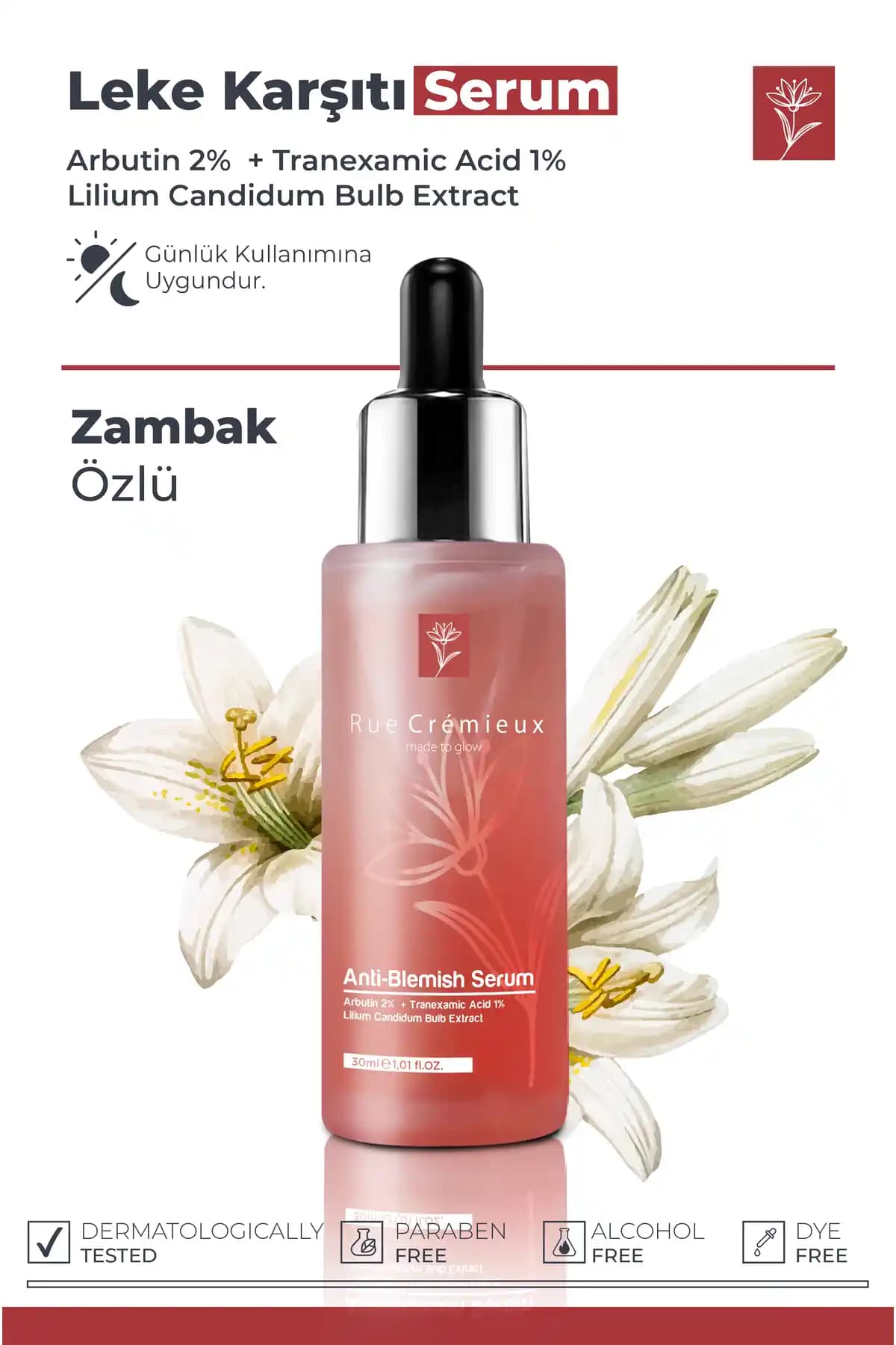 Rue Cremieux Leke Karşıtı Serum: Alpha-Arbutin %2, Tranexamic Acid %1 ile Tonunu Dengeler