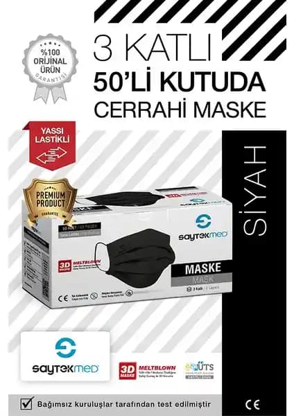 SaytekMed Meltblown Yassı İpli 3 Katlı Maskeler: Siyah ve Ten Rengi Karşılaştırması